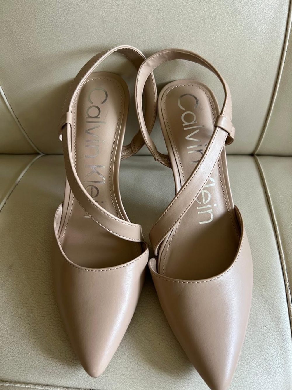 Calvin Klein Blush Pointed-Toe Slingback Pumps
